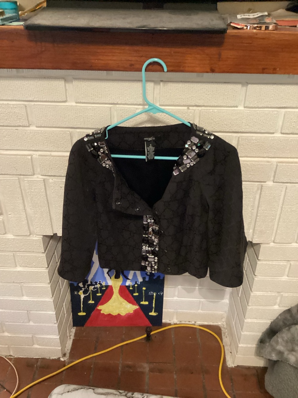 Arden B Black Embellished Cropped Jacket